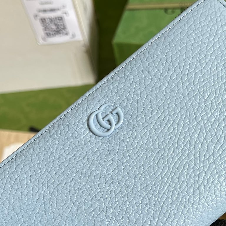Gucci GG Marmont Zip Around Wallet Light Blue - 6