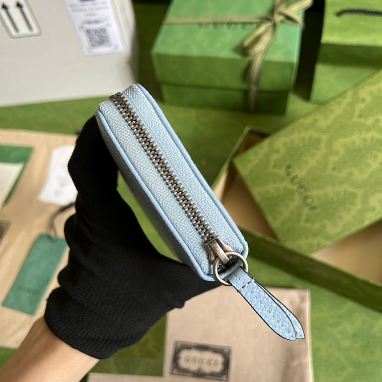 Gucci GG Marmont Zip Around Wallet Light Blue - 7