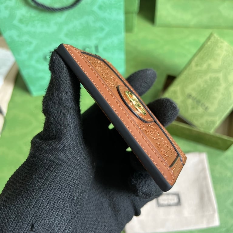 Gucci GG Matelassé Card Case Brown - 7