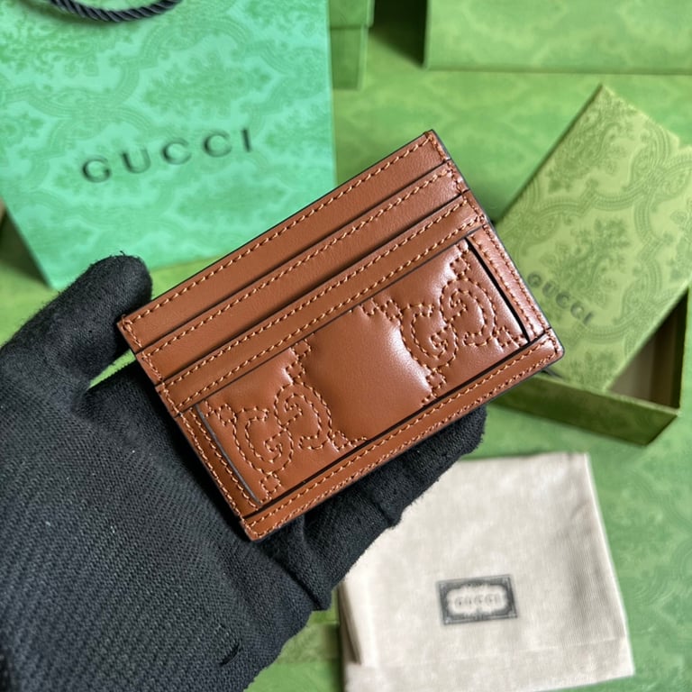 Gucci GG Matelassé Card Case Brown - 9