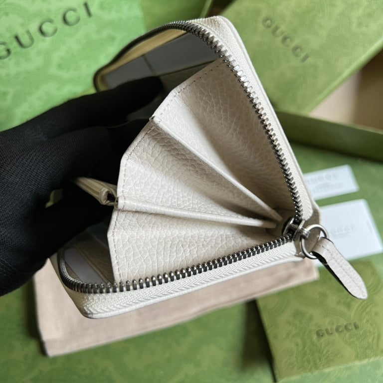 Gucci GG Marmont Zip Around Wallet White - 3