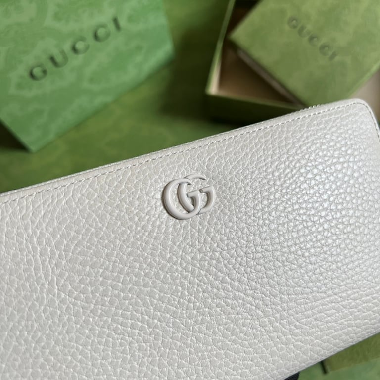 Gucci GG Marmont Zip Around Wallet White - 5
