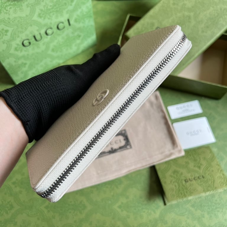 Gucci GG Marmont Zip Around Wallet White - 7