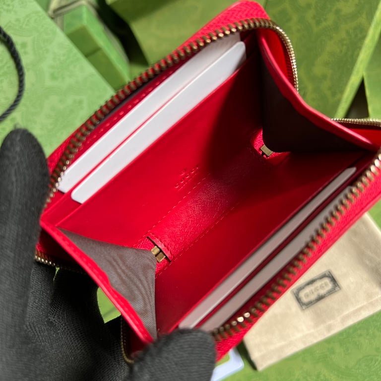 Gucci GG Marmont Card Case Wallet Red - 2