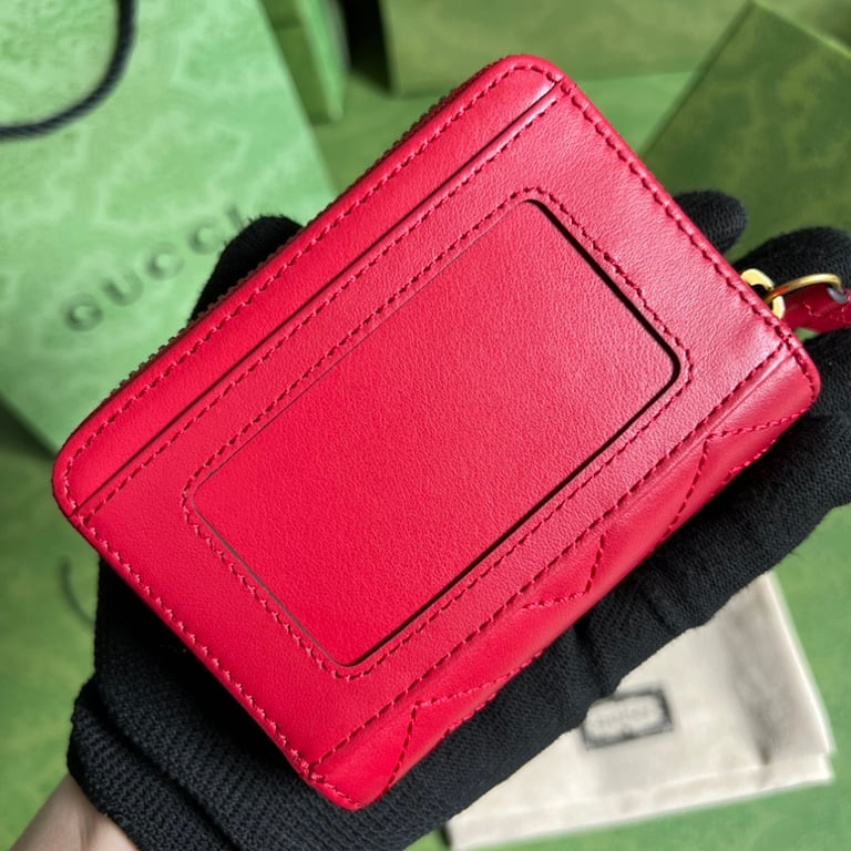 Gucci GG Marmont Card Case Wallet Red - 4