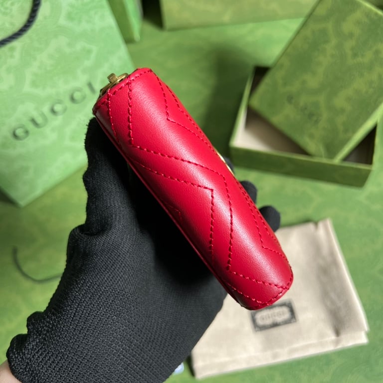 Gucci GG Marmont Card Case Wallet Red - 7