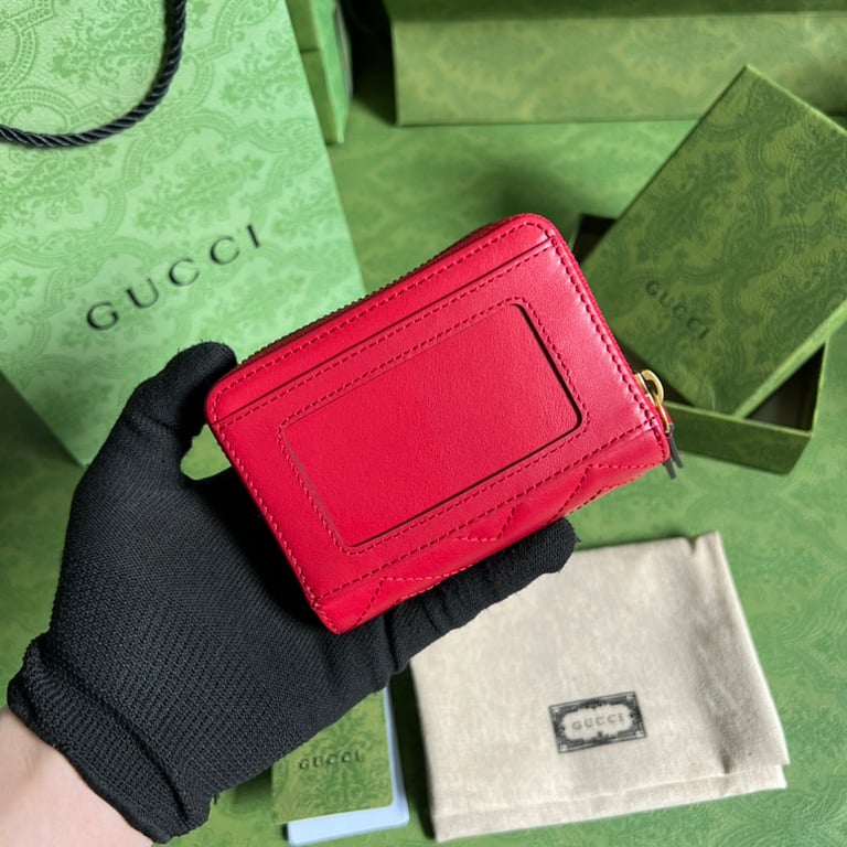 Gucci GG Marmont Card Case Wallet Red - 9