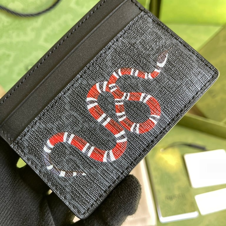 Gucci Kingsnake Print GG Supreme Card Case - 5