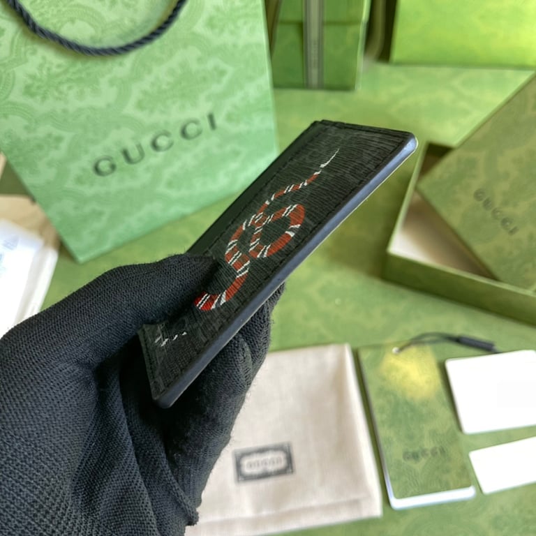 Gucci Kingsnake Print GG Supreme Card Case - 7