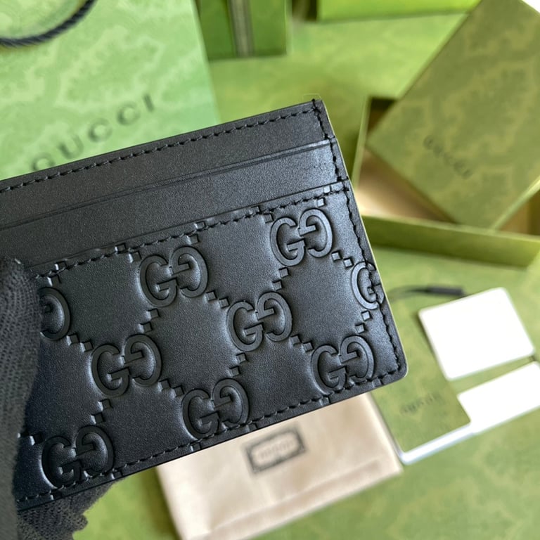 Gucci Signature Card Holder Black 233166 - 4