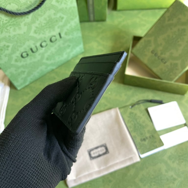 Gucci Signature Card Holder Black 233166 - 6