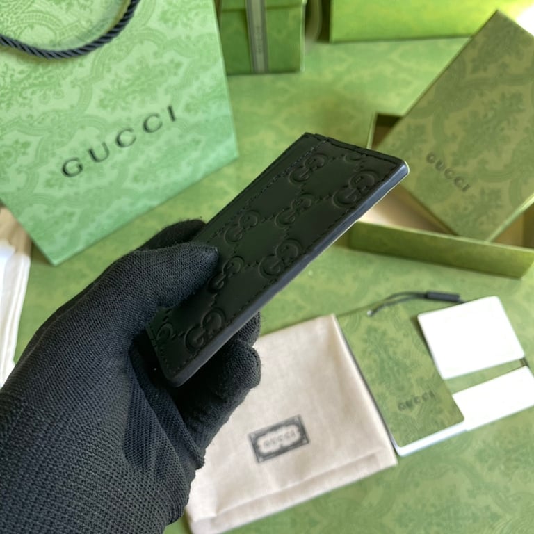 Gucci Signature Card Holder Black 233166 - 7