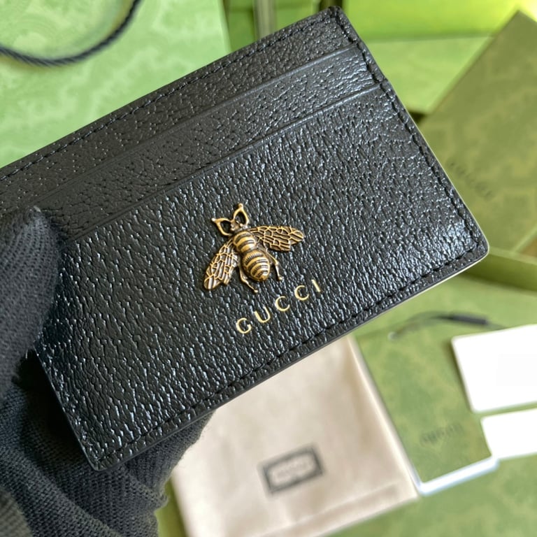 Gucci Animalier Bee Card Holder Black - 4