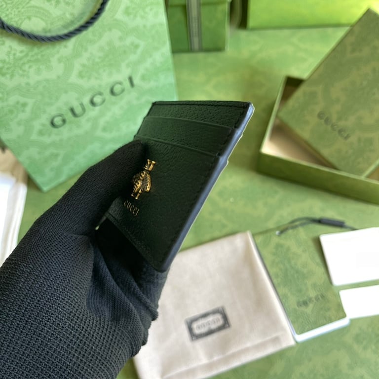 Gucci Animalier Bee Card Holder Black - 6