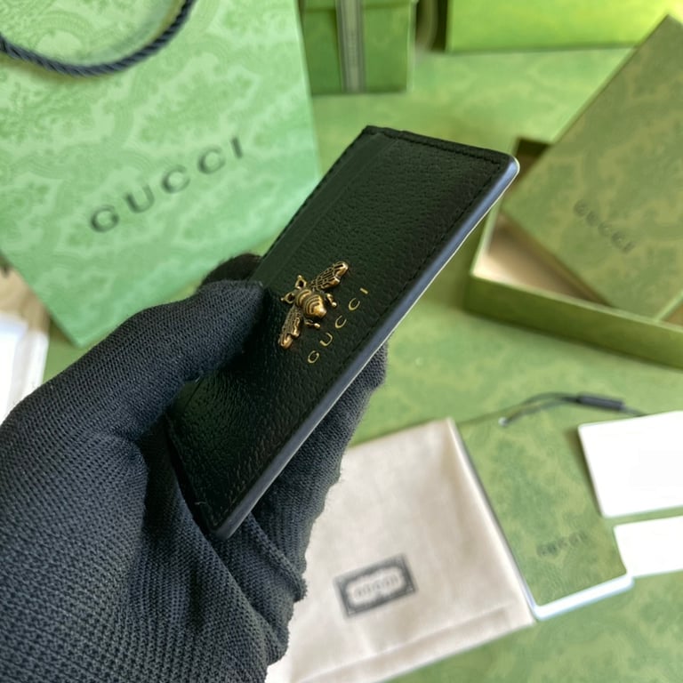 Gucci Animalier Bee Card Holder Black - 7