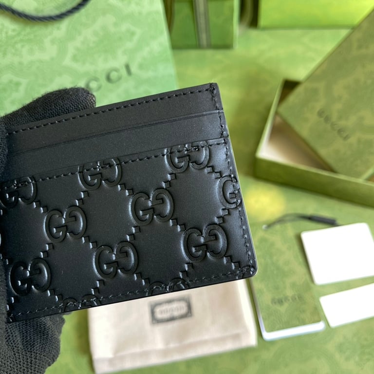 Gucci GG Leather Card Case 473927 Black - 5