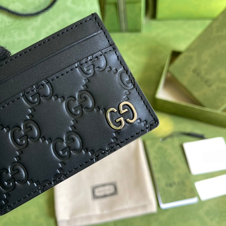 Gucci GG Leather Card Case 473927 Black - 6