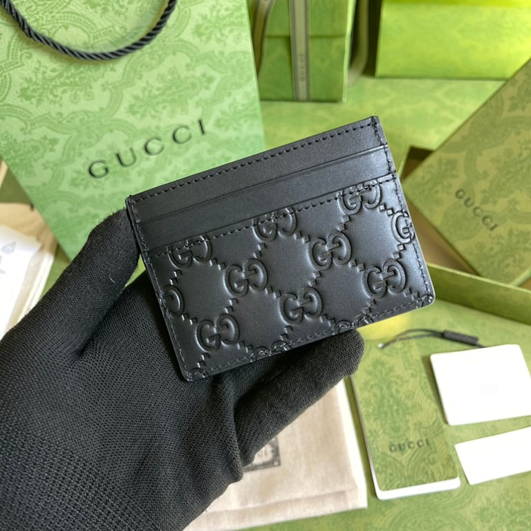 Gucci GG Leather Card Case 473927 Black - 9