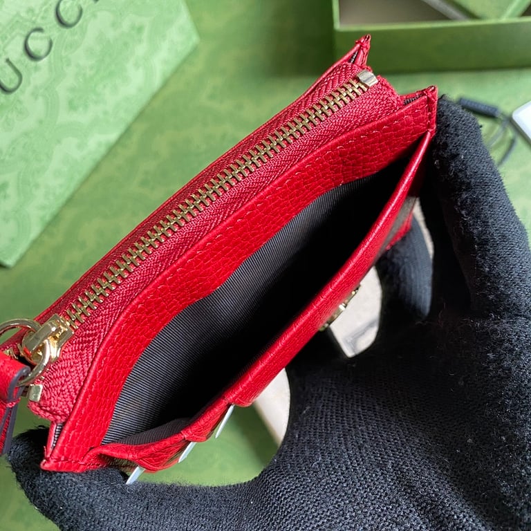 Gucci GG Marmont Card Case Red Leather - 3