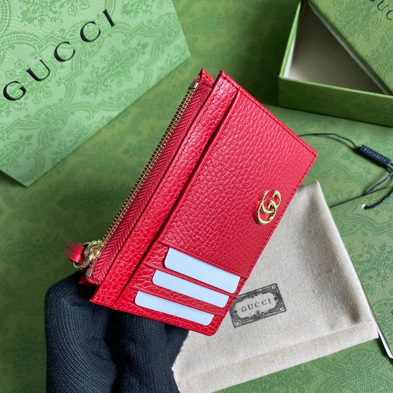 Gucci GG Marmont Card Case Red Leather - 4