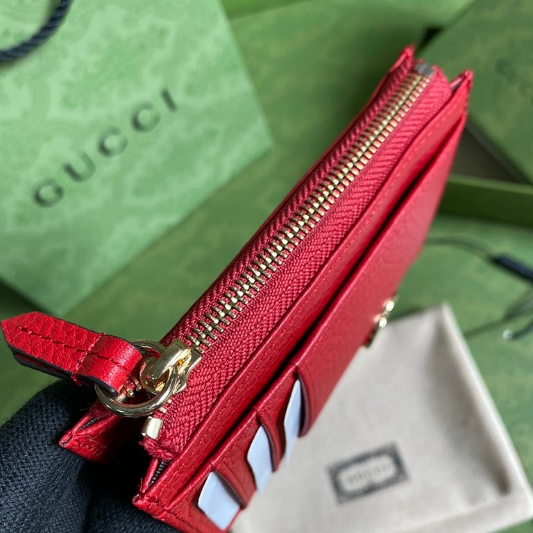 Gucci GG Marmont Card Case Red Leather - 5