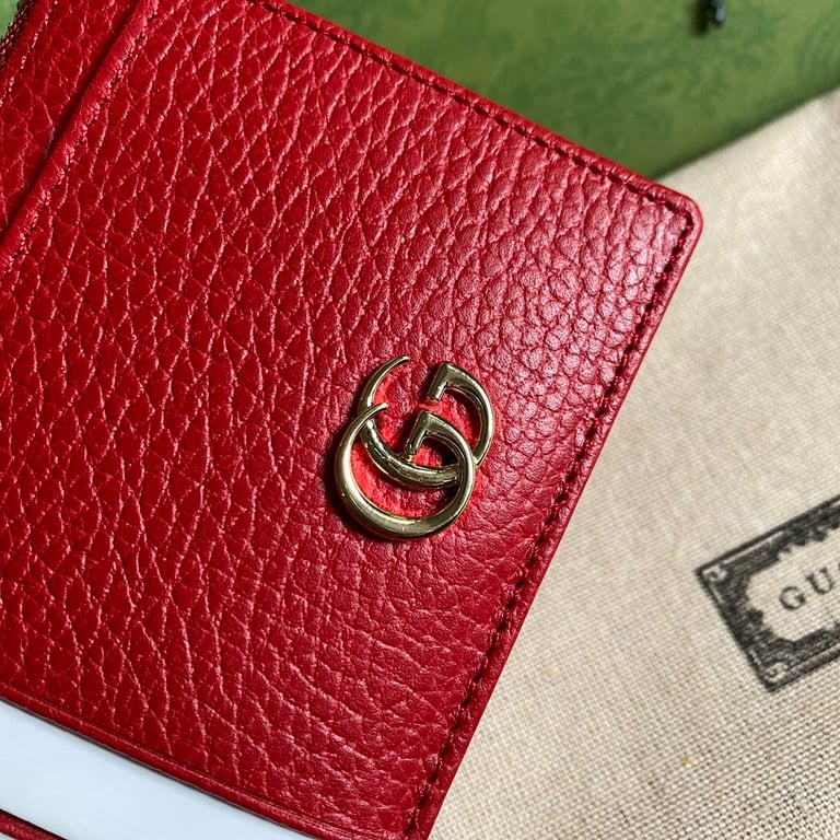 Gucci GG Marmont Card Case Red Leather - 6