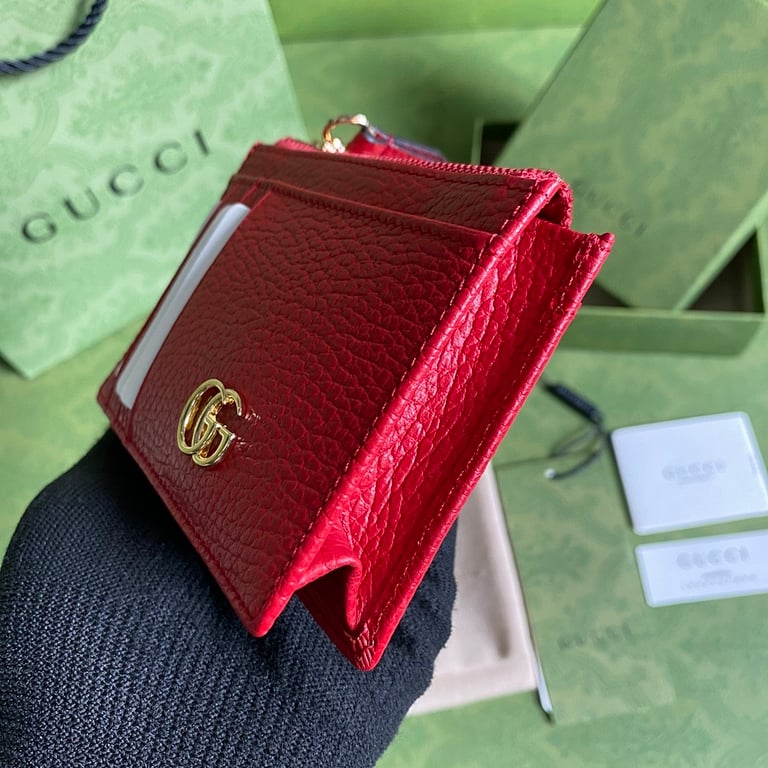 Gucci GG Marmont Card Case Red Leather - 7