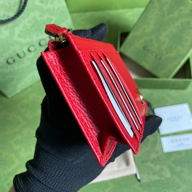 Gucci GG Marmont Card Case Red Leather - 8