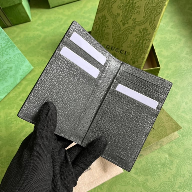 Gucci Ophidia GG Card Case Wallet Grey Black - 2