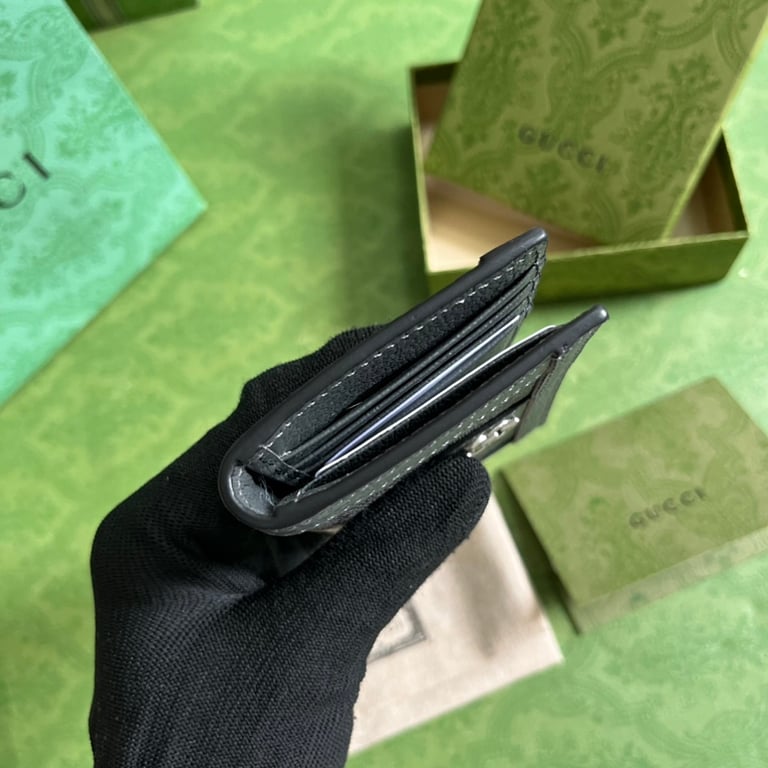 Gucci Ophidia GG Card Case Wallet Grey Black - 4