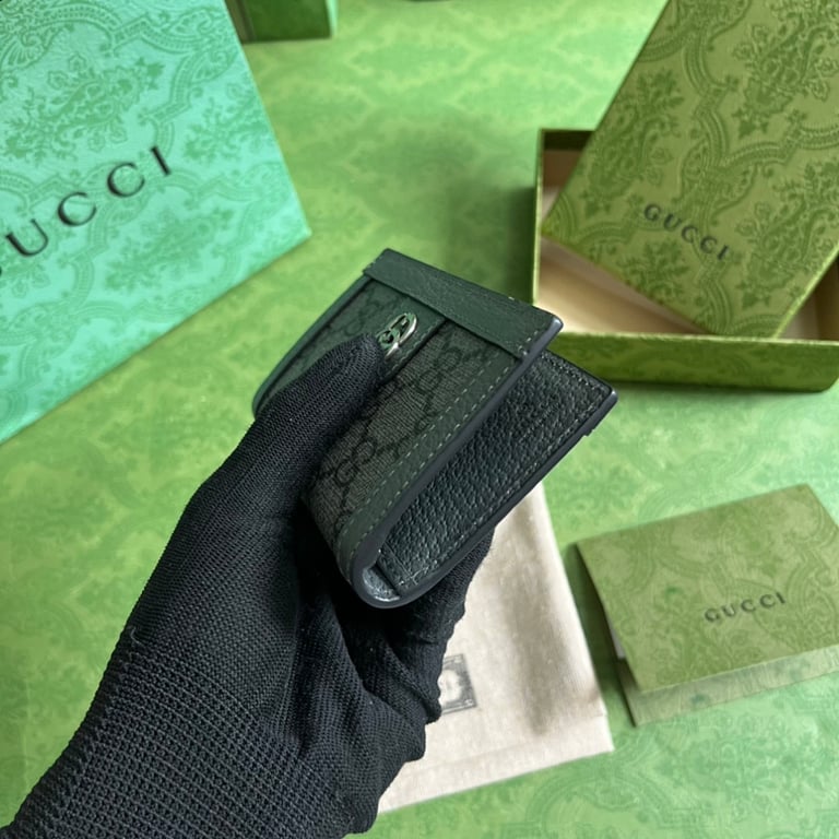 Gucci Ophidia GG Card Case Wallet Grey Black - 8