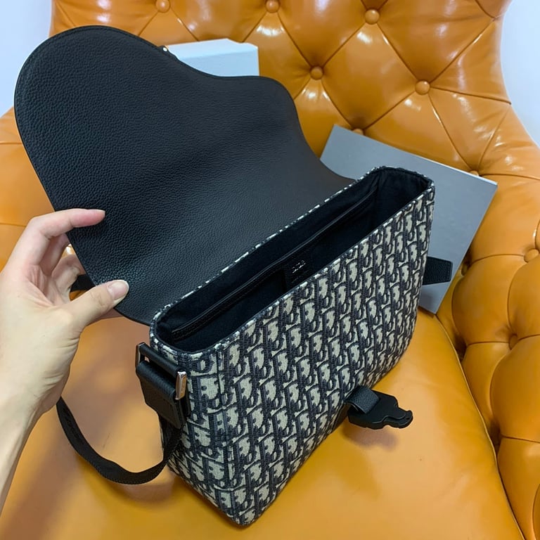 Dior Saddle Messenger Bag Oblique Black 31cm - 2