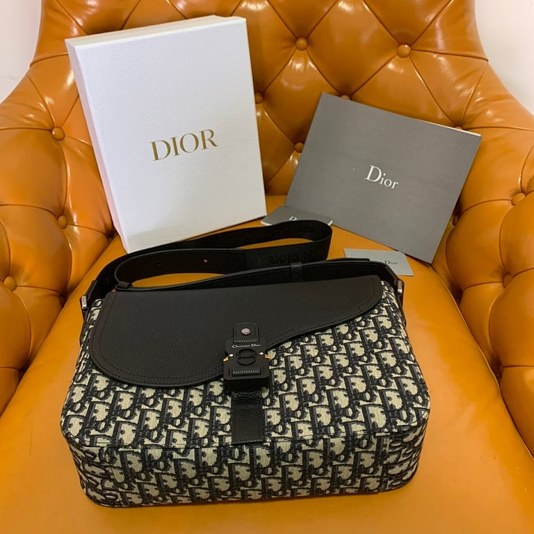 Dior Saddle Messenger Bag Oblique Black 31cm - 5