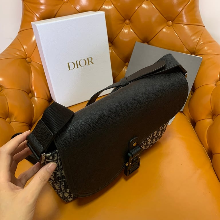Dior Saddle Messenger Bag Oblique Black 31cm - 9