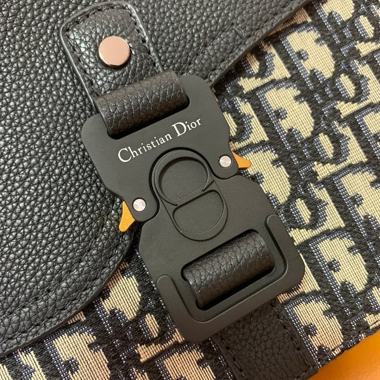 Dior Saddle Messenger Bag Oblique Canvas Black 23cm - 5