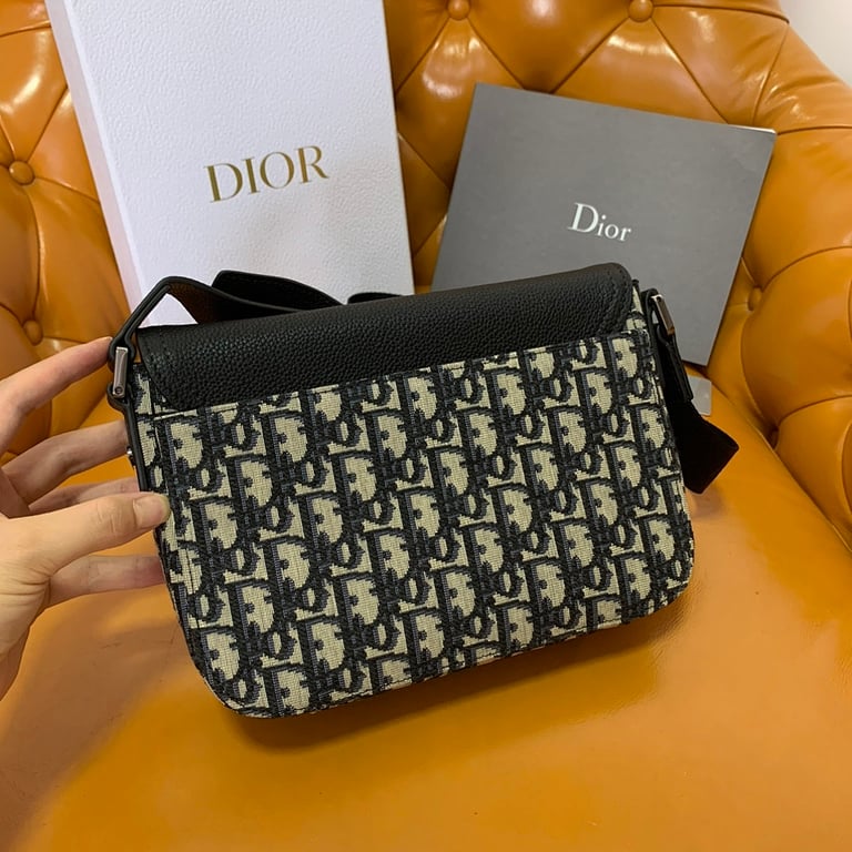 Dior Saddle Messenger Bag Oblique Canvas Black 23cm - 7
