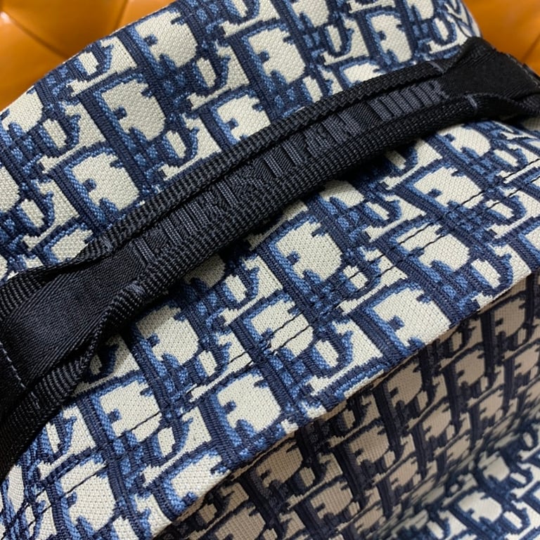 Dior Oblique Embroidered Backpack Blue - 9