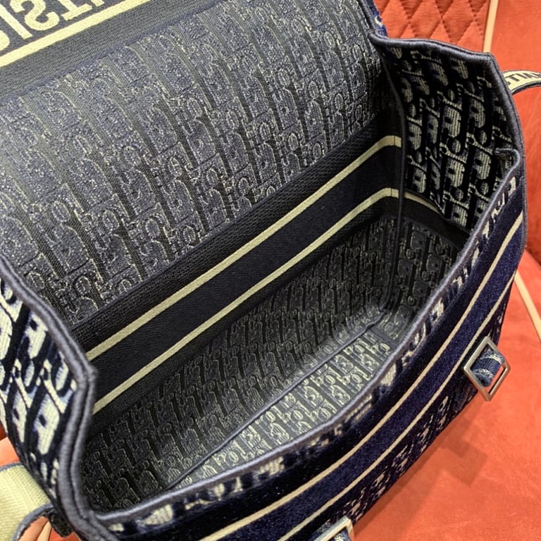 Dior Camp Messenger Bag Blue Velvet Oblique - 2