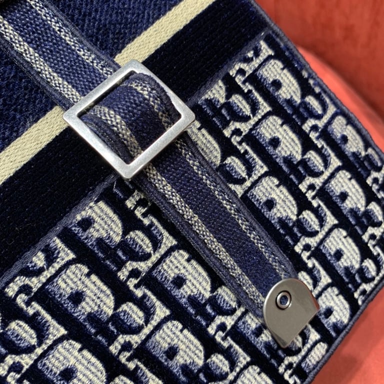 Dior Camp Messenger Bag Blue Velvet Oblique - 5