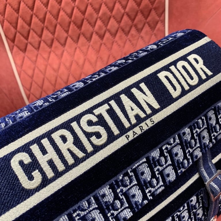 Dior Camp Messenger Bag Blue Velvet Oblique - 7