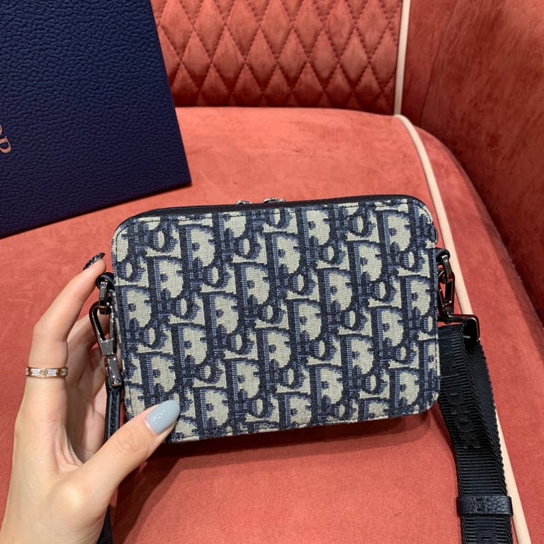 Dior Oblique Camera Bag Blue - 6