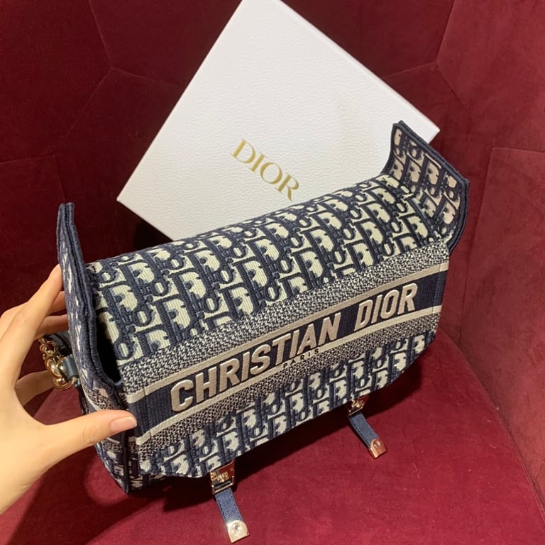 Dior Camp Large Messenger Bag Oblique Blue - 9