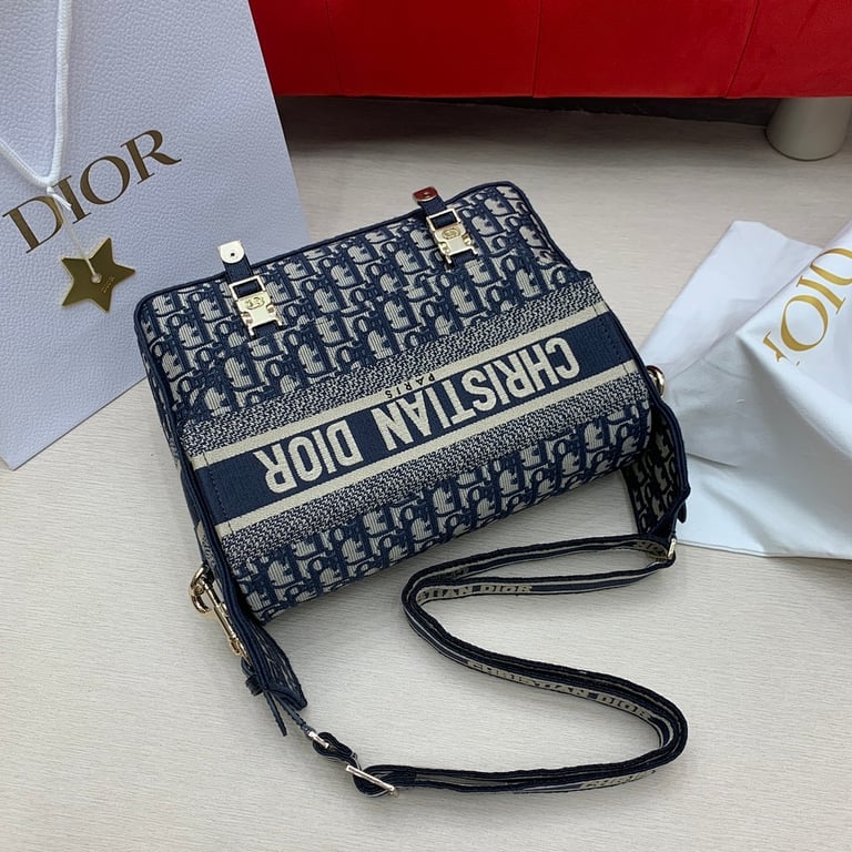 Dior Camp Large Messenger Bag Oblique Blue - 9