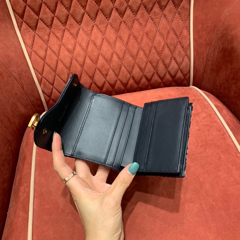 Dior Saddle Tri-fold Wallet Oblique Blue - 2