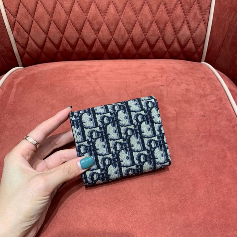 Dior Saddle Tri-fold Wallet Oblique Blue - 6