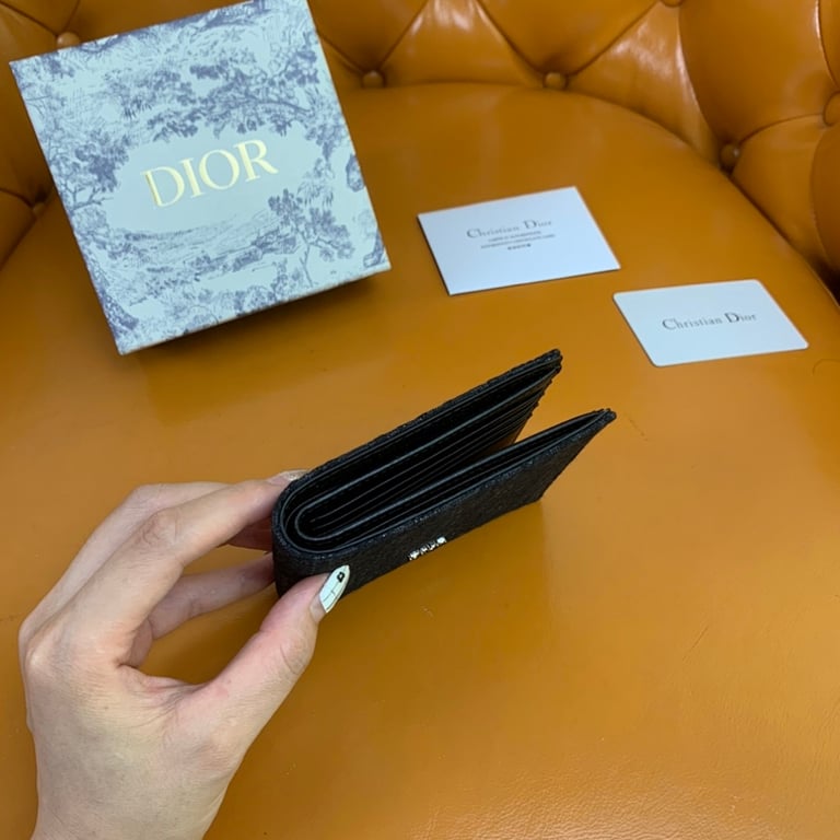 Dior Oblique Bi-fold Wallet Black - 7
