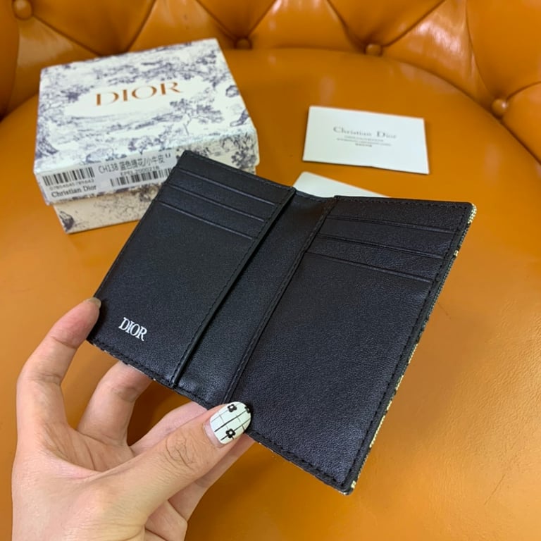 Dior Oblique Bifold Card Holder Beige/Black - 2