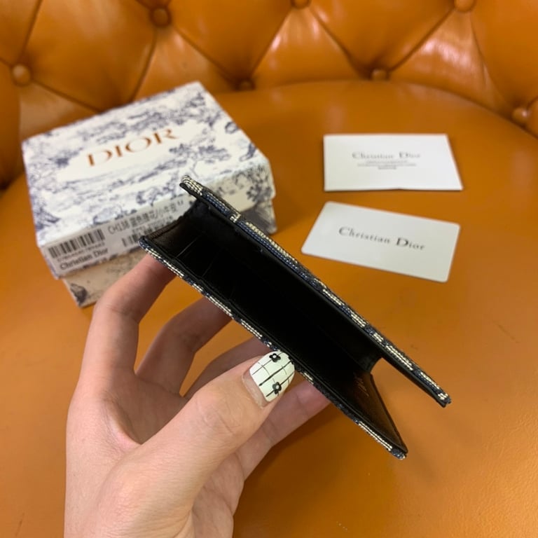 Dior Oblique Bifold Card Holder Beige/Black - 3