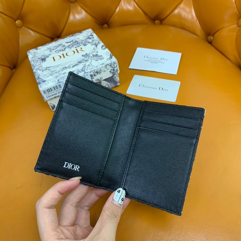 Dior Oblique Bifold Card Holder Beige/Black - 7