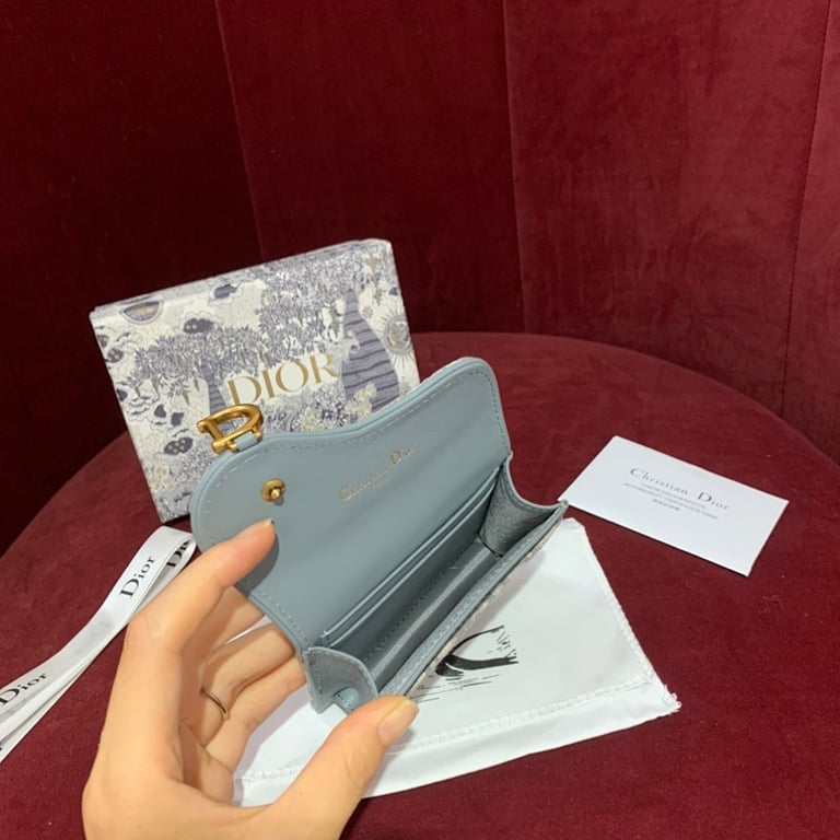 Dior Saddle Flap Card Holder Oblique Grey - 3